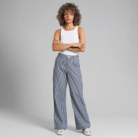 Dedicated Damen Hose Vara Workwear Stripe Blue