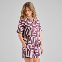 Dedicated Damen Bluse Torup Lines & Sticks Fig