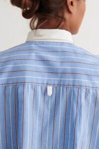 Basic Apparel Damen Bluse Siba Frozen Fjord/bright white/sky captain