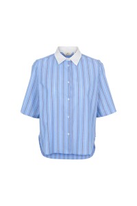 Basic Apparel Damen Bluse Siba Frozen Fjord/bright white/sky captain