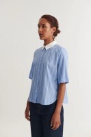Basic Apparel Damen Bluse Siba Frozen Fjord/bright white/sky captain
