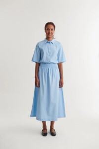 Basic Apparel Damen Rock Silje Long Frozen Fjord