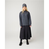KnowledgeCotton Damen Rock Satin Pleat black jet 2040026