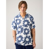 KnowledgeCotton Herren Hemd kurzarm 1090157 relaxed Linen mix print