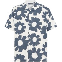 KnowledgeCotton Herren Hemd kurzarm 1090157 relaxed Linen mix print