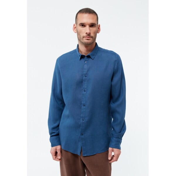 Givn Herren Hemd GB-Kent Blazing Blue (Leinen)