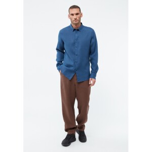 Givn Herren Hemd GB-Kent Blazing Blue (Leinen)
