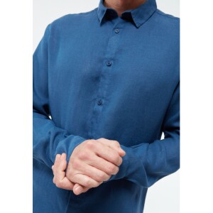 Givn Herren Hemd GB-Kent Blazing Blue (Leinen)