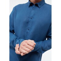 Givn Herren Hemd GB-Kent Blazing Blue (Leinen)