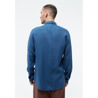 Givn Herren Hemd GB-Kent Blazing Blue (Leinen)