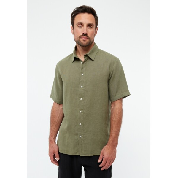 Givn Herren Hemd GB-Koda Faded Olive (Leinen)