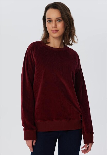 Leela Cotton Damen Sweatshirt Cord Bordeaux