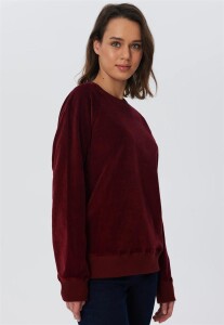 Leela Cotton Damen Sweatshirt Cord Bordeaux