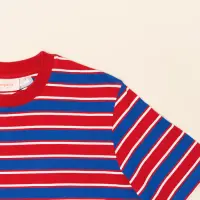 popeia Damen T-Shirt Gestreift aus Bio-Baumwolle in rot/blau