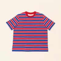 popeia Damen T-Shirt Gestreift aus Bio-Baumwolle in rot/blau