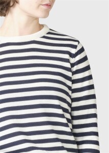 Klitmoller Collective Damen Pullover Basic Stripe Merino knit Cream/Navy