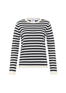 Klitmoller Collective Damen Pullover Basic Stripe Merino knit Cream/Navy