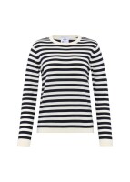 Klitmoller Collective Damen Pullover Basic Stripe Merino knit Cream/Navy