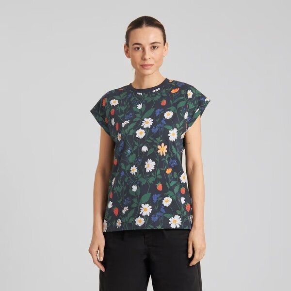 Dedicated Damen T-Shirt Visby Strawberry Field Black