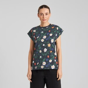 Dedicated Damen T-Shirt Visby Strawberry Field Black