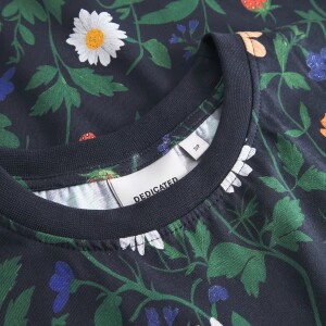 Dedicated Damen T-Shirt Visby Strawberry Field Black