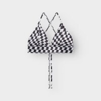 Dedicated Damen Bikini Top Alva Pepita Cats Black