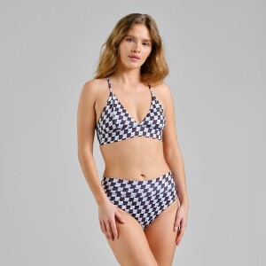 Dedicated Damen Bikini Pants Slite Pepita Cats Black