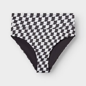 Dedicated Damen Bikini Pants Slite Pepita Cats Black