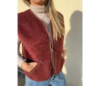 Alwero UNISEX Woll Weste POS Red multi Dots