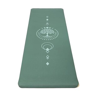 Yogi & Yogini Yogamatte Premium TPE Lebensbaum Grün