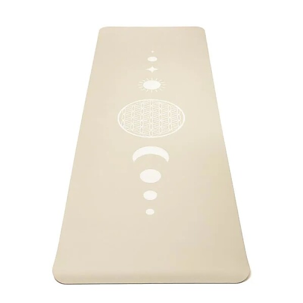 Yogi & Yogini Yogamatte Premium TPE Blume des Lebens Beige