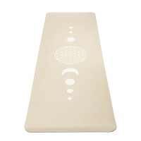 Yogi & Yogini Yogamatte Premium TPE Blume des Lebens Beige