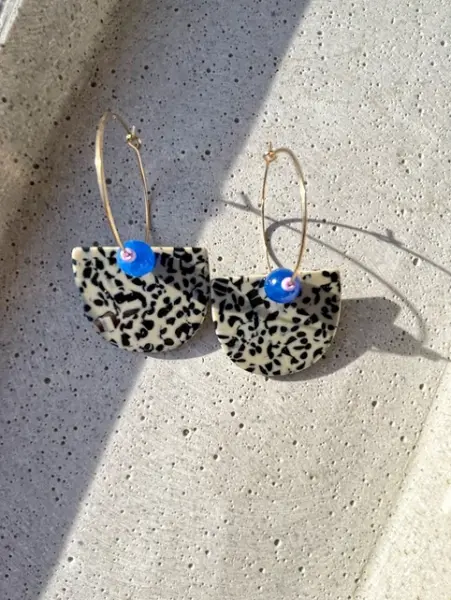hej ibiza Damen Ohrringe Terrazzo Color blue / lila