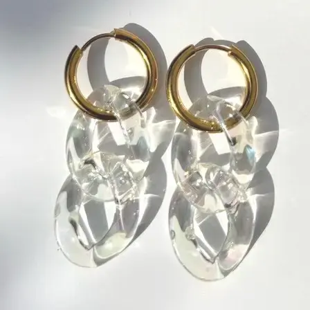 hej ibiza Damen Ohrringe Clear Golden