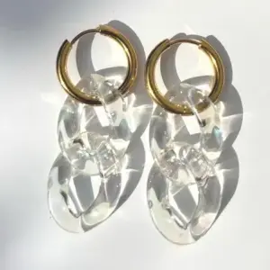 hej ibiza Damen Ohrringe Clear Golden