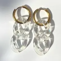 hej ibiza Damen Ohrringe Clear Golden