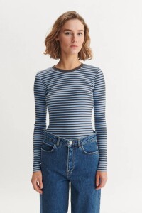 Basic Apparel Damen Longsleeve Ludmilla Frozen Fjord/Raven