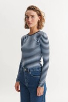 Basic Apparel Damen Longsleeve Ludmilla Frozen Fjord/Raven