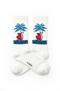 A-dam Unisex Tennis Socken Monkey White