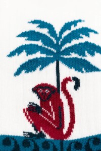A-dam Unisex Tennis Socken Monkey White