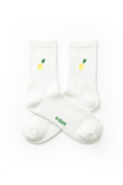 A-dam Unisex Tennis Socken Lemon White