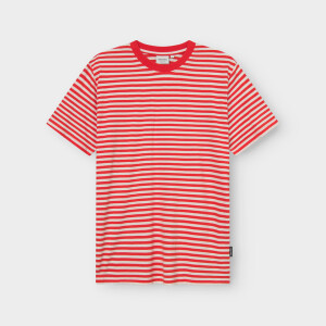 Dedicated Herren T-Shirt Stockholm Stripes grenadine red