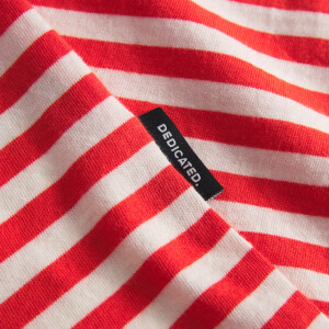 Dedicated Herren T-Shirt Stockholm Stripes grenadine red