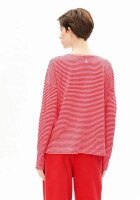 Armedangels Damen Longsleeve Xianaa Stripes pink mist-mars red