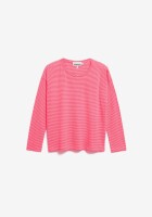 Armedangels Damen Longsleeve Xianaa Stripes pink mist-mars red