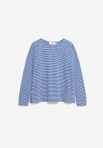 Armedangels Damen Longsleeve Xianaa Stripes oatmilk-dynamo blue