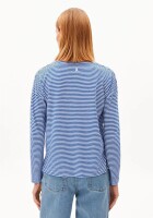 Armedangels Damen Longsleeve Xianaa Stripes oatmilk-dynamo blue