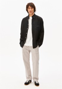 Armedangels Herren Hemd Linen Longsleeve black