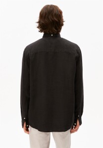 Armedangels Herren Hemd Linen Longsleeve black