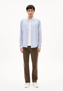 Armedangels Herren Hemd Quaasa stripe white-dark morning
